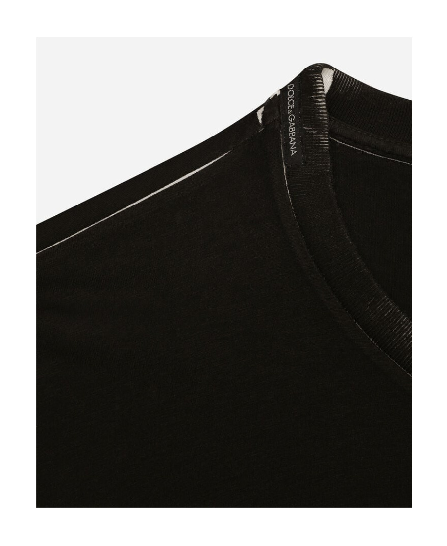 Dolce & Gabbana Dg Logo Print T-shirt In Black