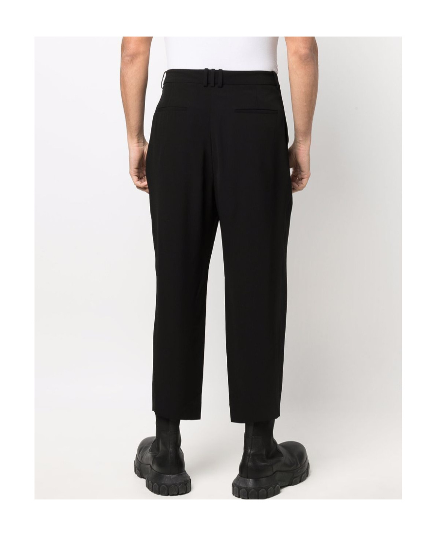 Balmain Cropped Side-stripe Trousers In Black