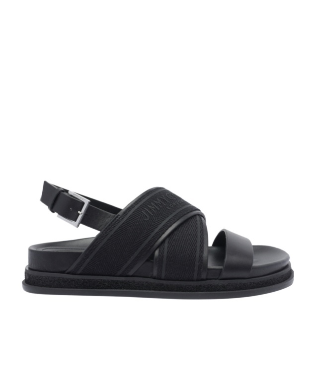 Jimmy Choo Joa Flat Sandals Textured Strap