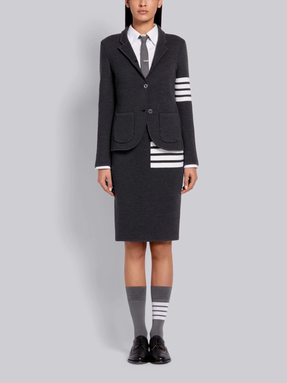 Thom Browne 4-bar Links Stitch Pencil Skirt In Black