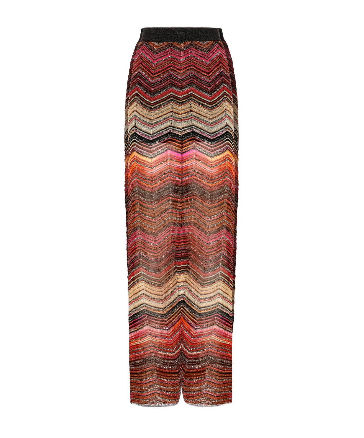 Shop Missoni Zigzag-pattern Lamé Palazzo Pants In Brown