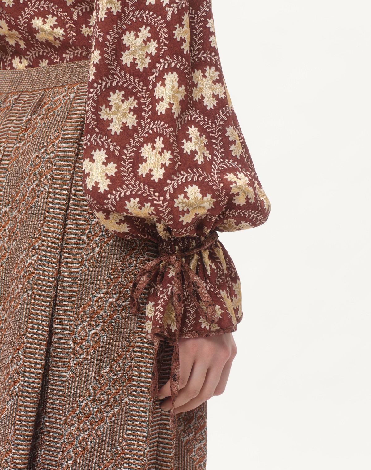 Valentino Ruffled Metallic Silk-blend Jacquard Blouse In Multi-color