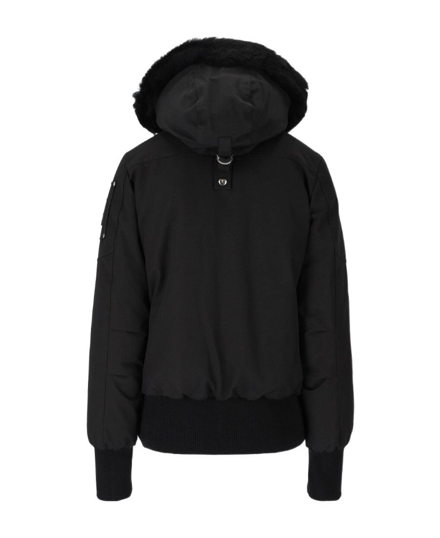Moose Knuckles Hooded Down Jacket In Black
