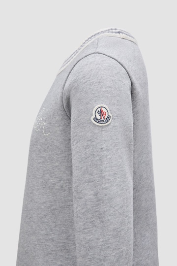 Moncler Embroidered Logo Dress Grey In Gray