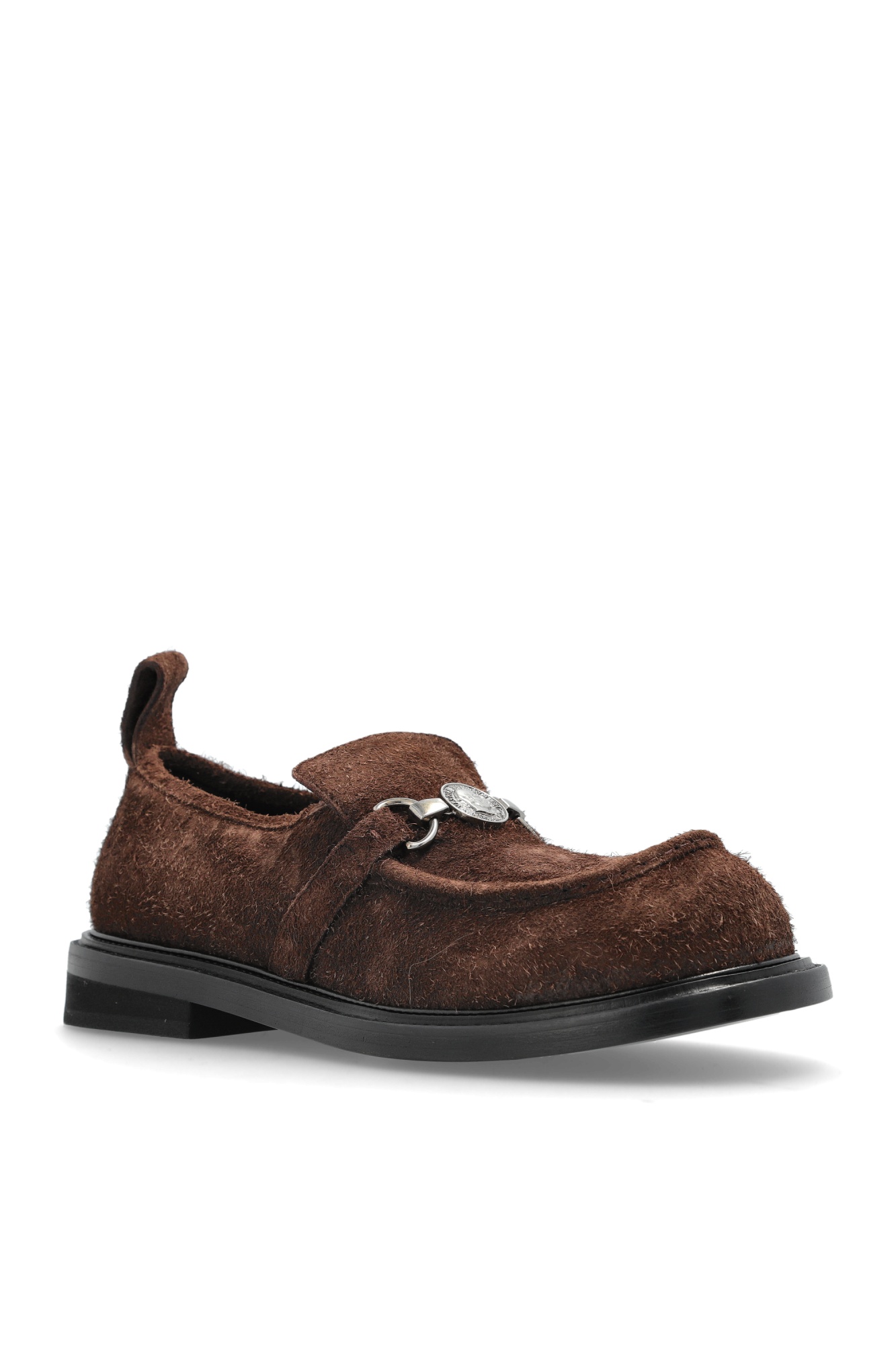 Moschino Calf-hair Slip-on Loafers In Brown
