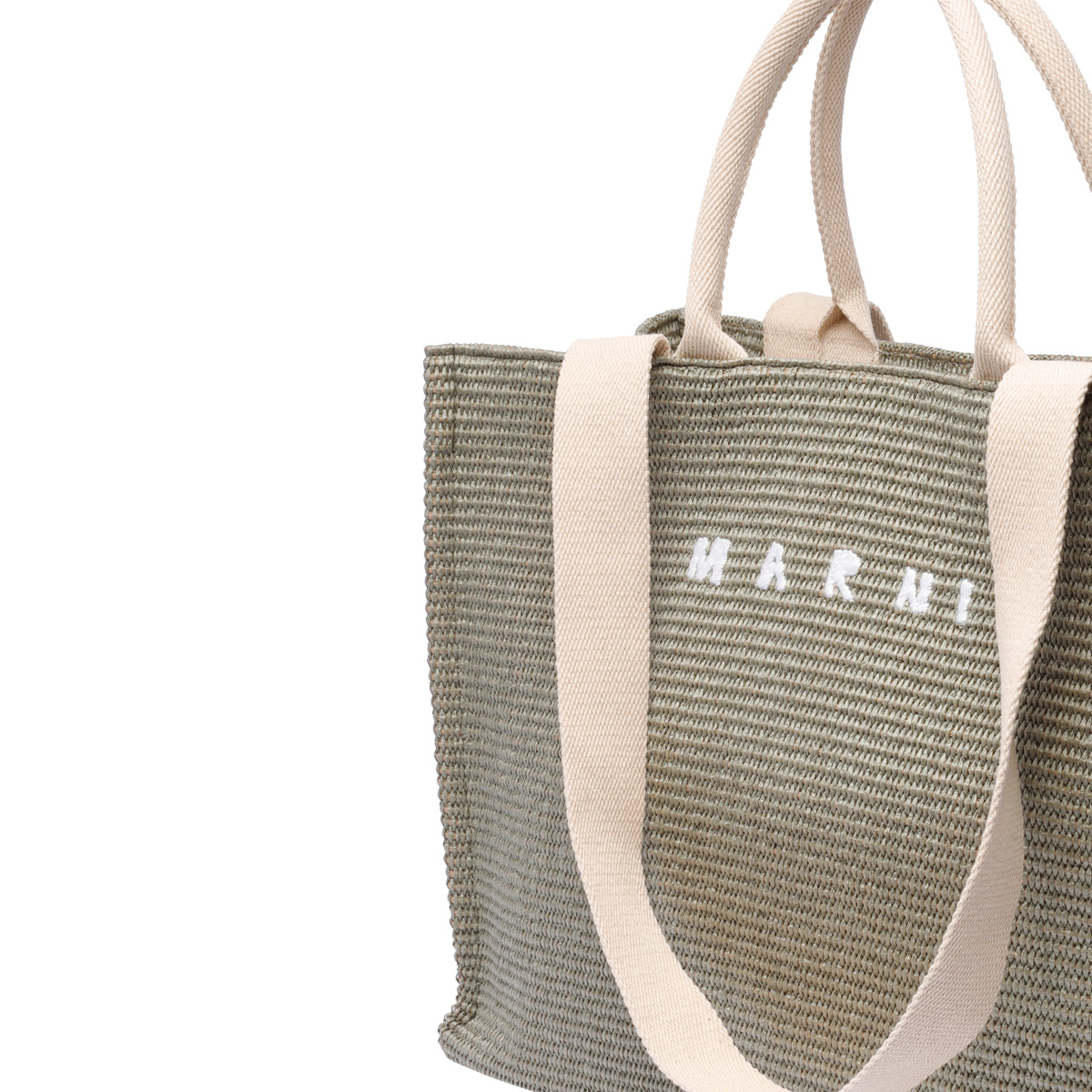 Marni Large Raffia Effect Tote Bag In Multicolor