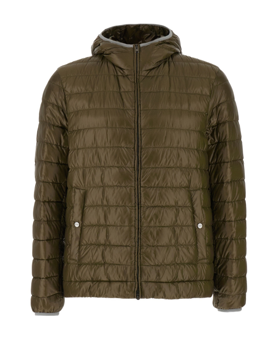 Herno Quilted Nylon Down Jacket Hood In Green