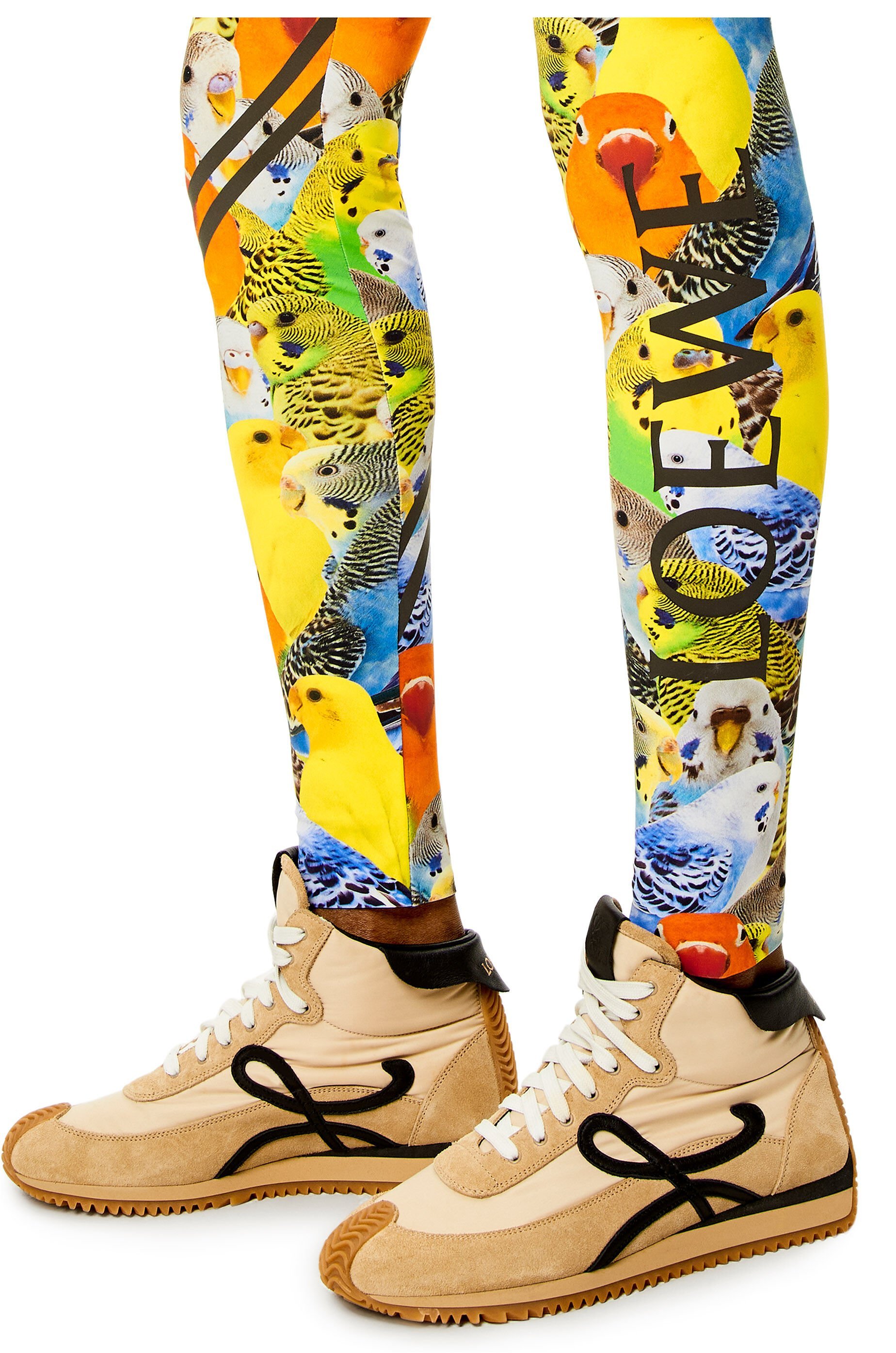Loewe Bird-print Leggings In Multicolor