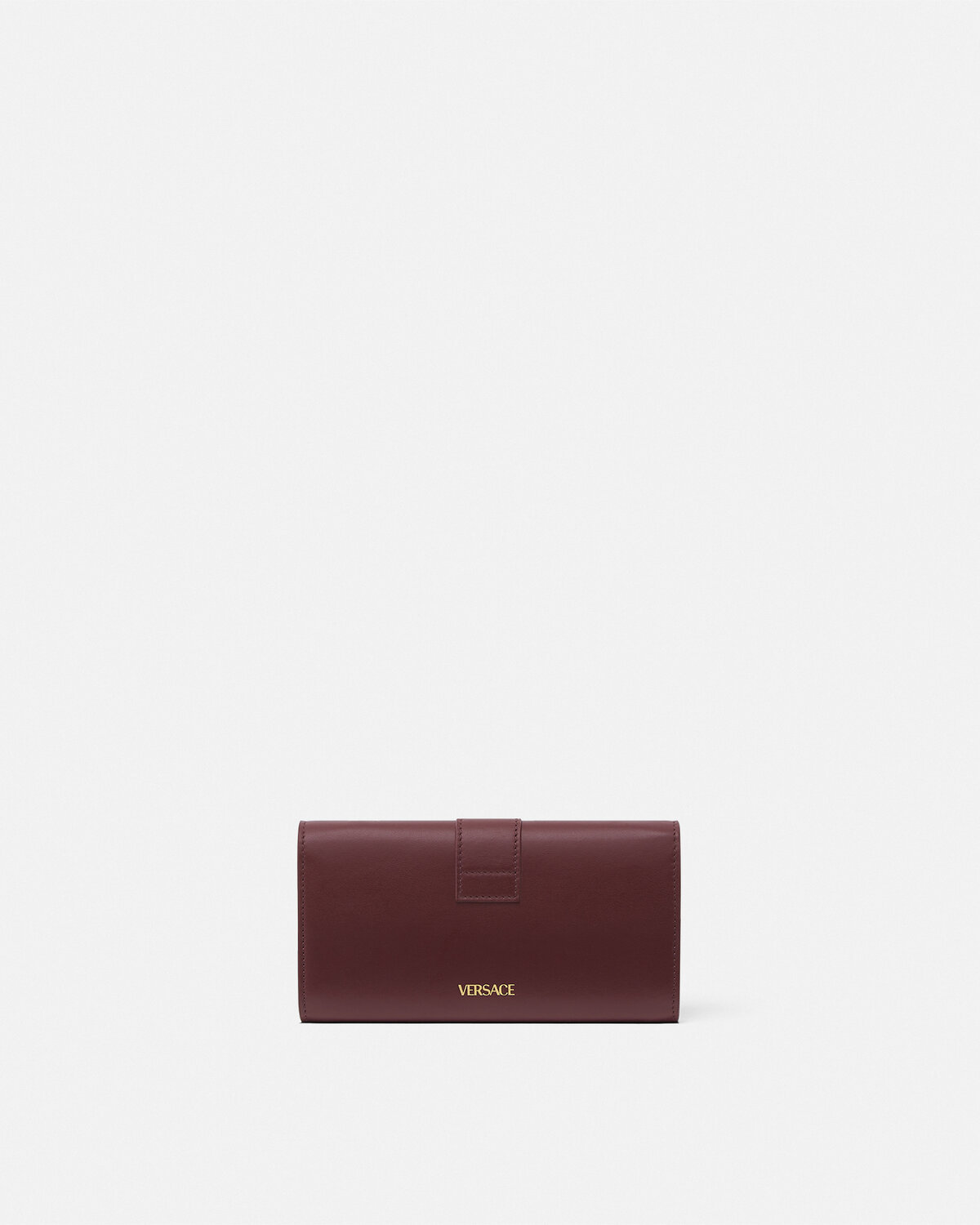 Versace Logo-detail Leather Clutch In Burgundy