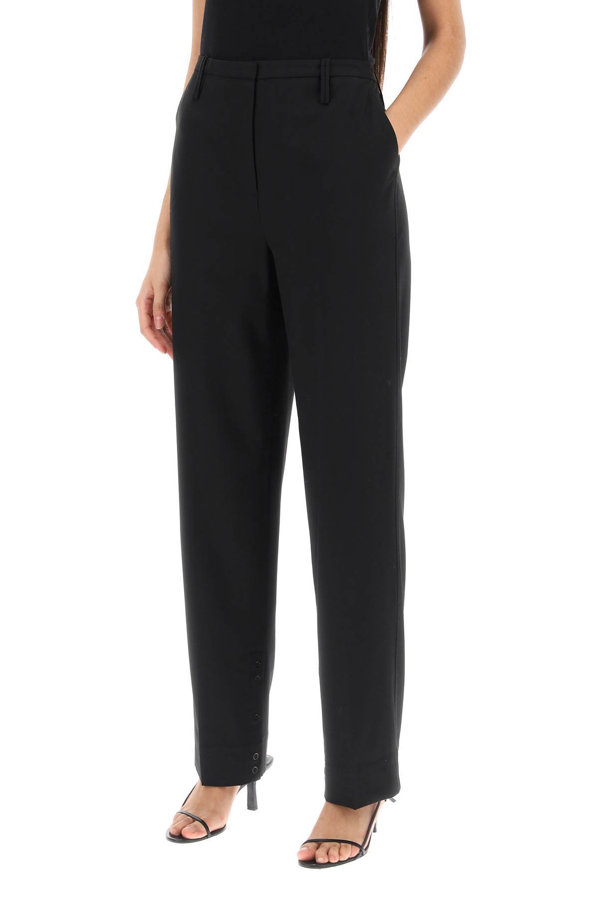Ganni Mid-rise Tailored Trousers In Black