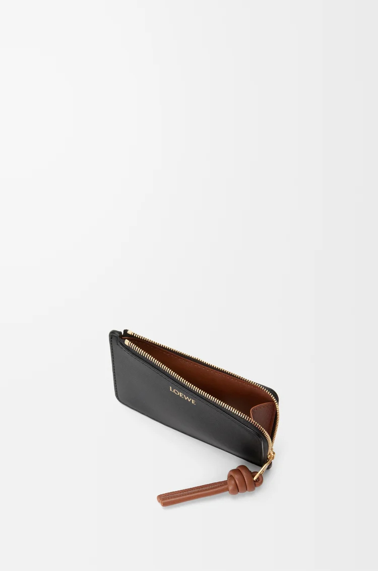 Loewe Knot Coin Cardholder In Shiny Nappa Calfskin In Black