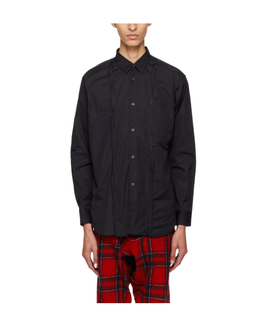 Comme Des Garçons Shirt Long-sleeved Buttoned Shirt In Black