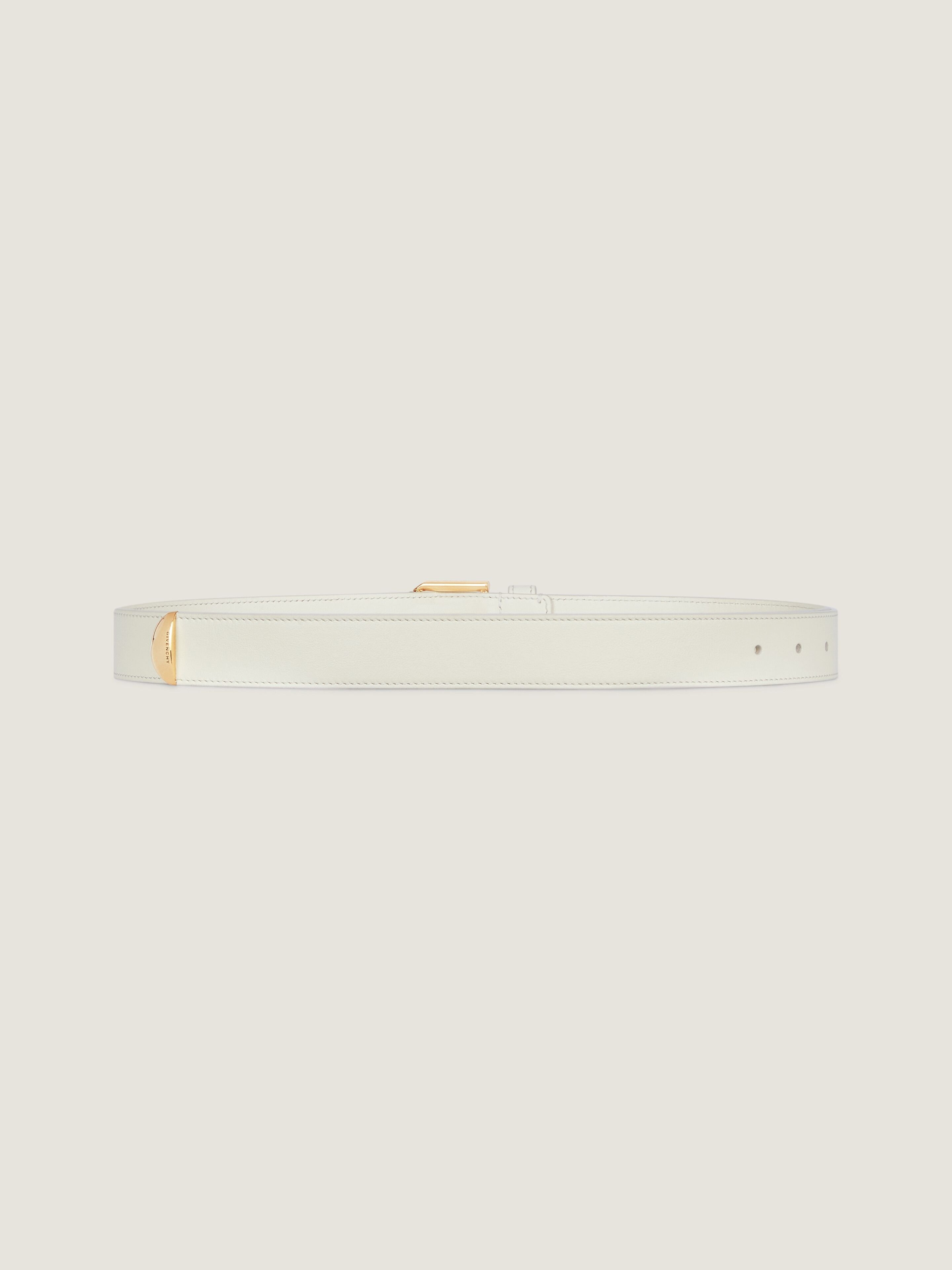 Givenchy Voyou Long Belt In Shiny Leather In White