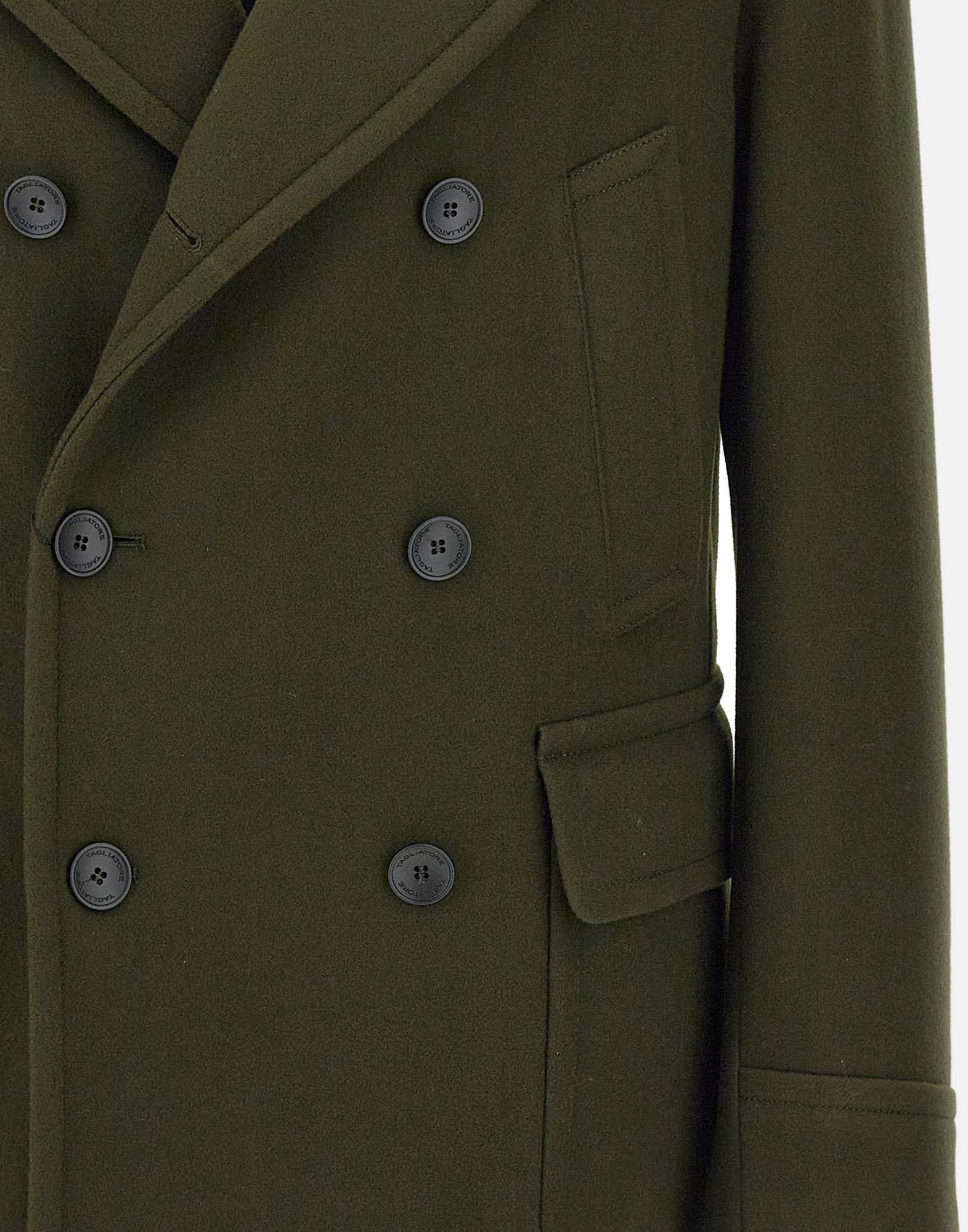 Tagliatore Double-breasted Coat In Green