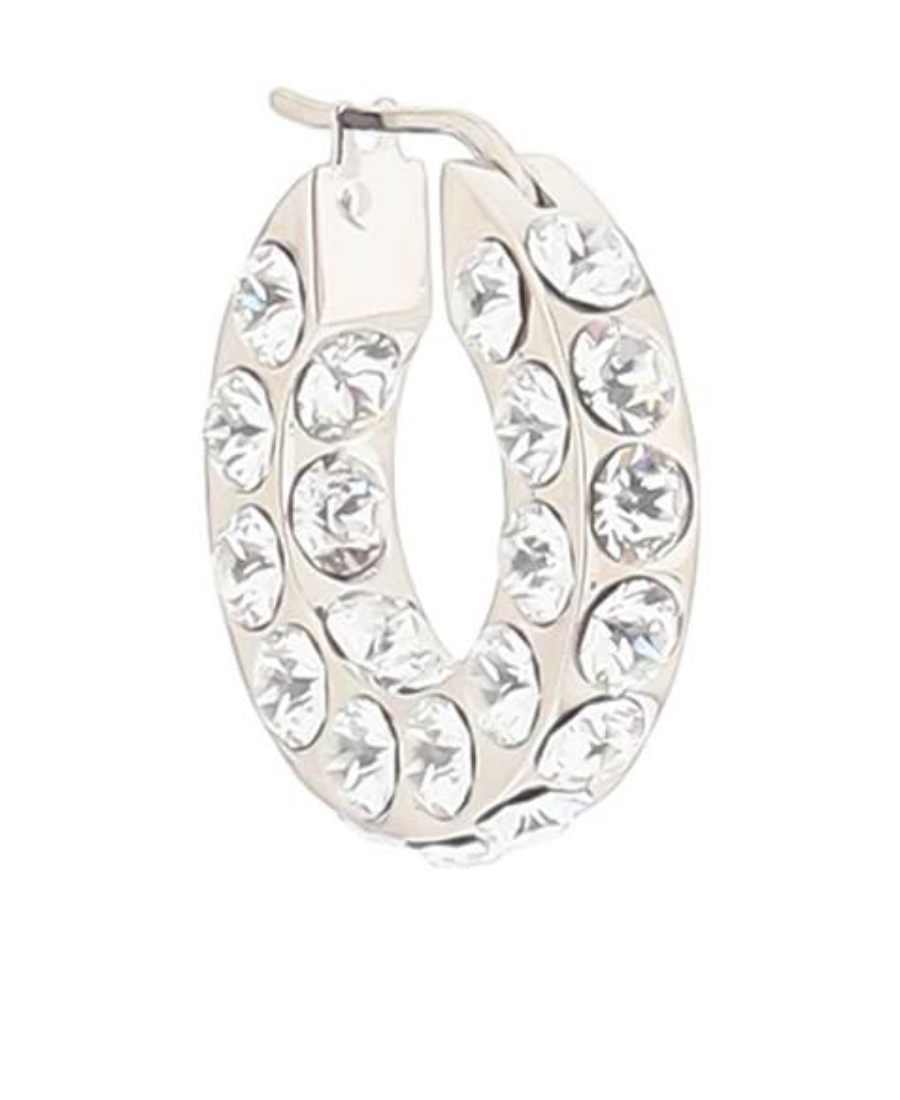Amina Muaddi Ring Earring In White