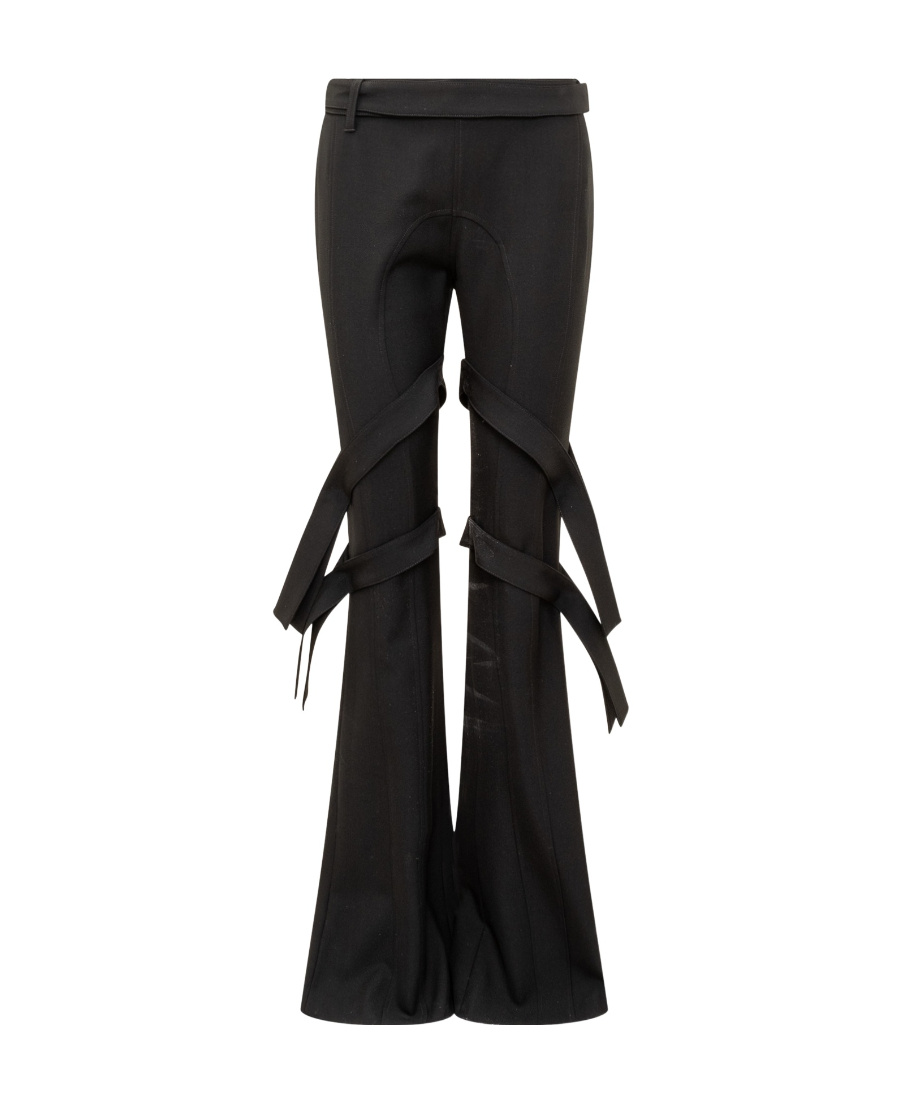 Ambush Strap-detail Flared Trousers In Black