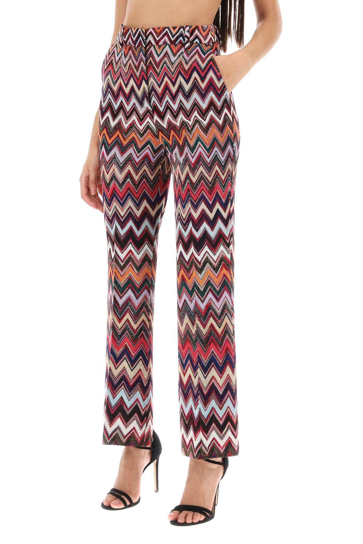 Missoni Zigzag Knitted Trousers In Multicolor