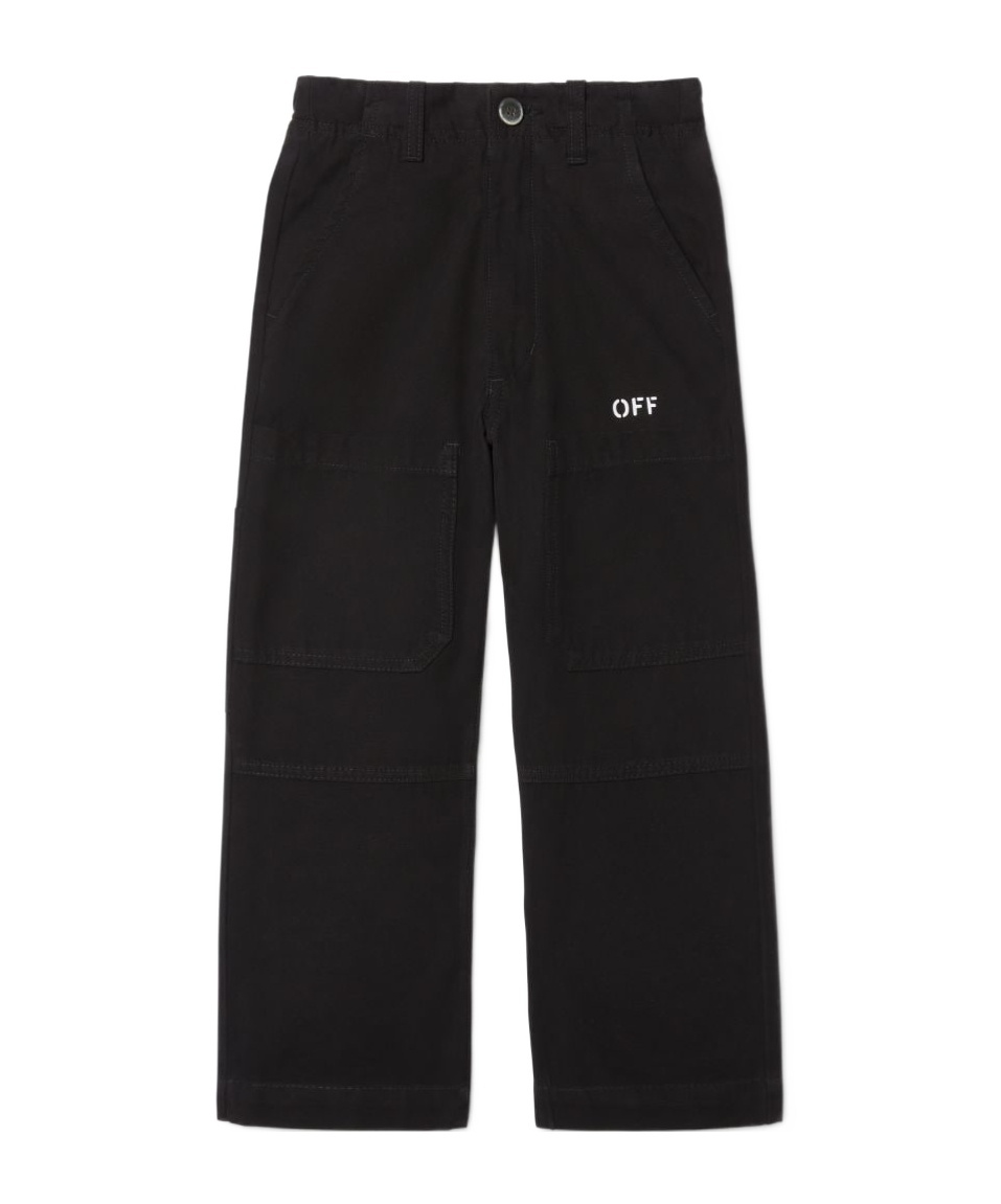 OFF-WHITE OFF STAMP COTTON TROUSERS 