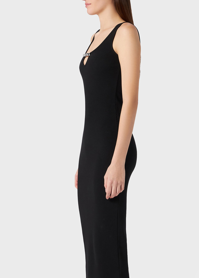Blumarine Rib Dress In Black