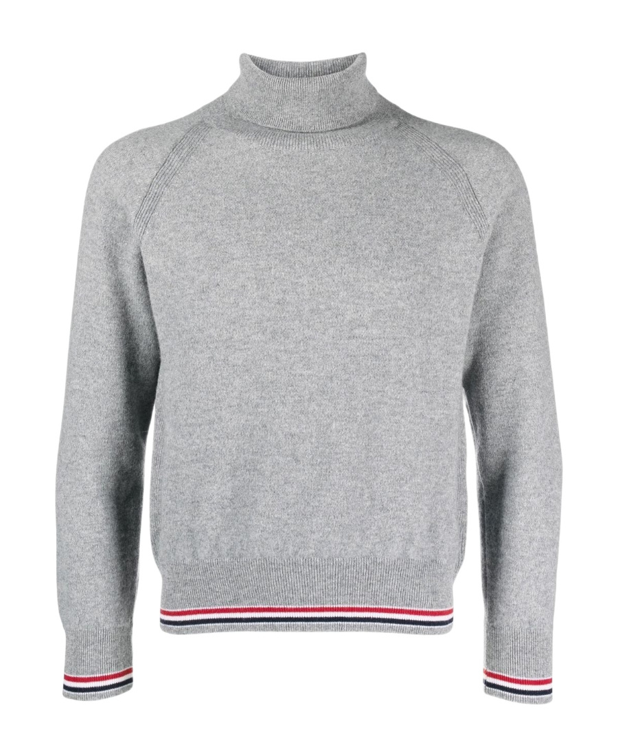 Thom Browne Cashmere Turtle-neck Sweater In Gray