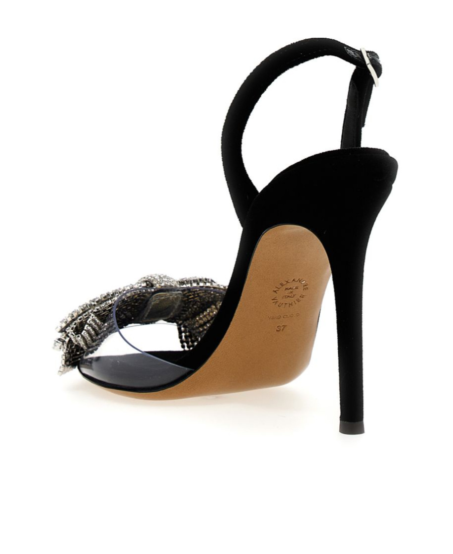 Shop Alexandre Vauthier 110mm Bow-detail Sandals In Black