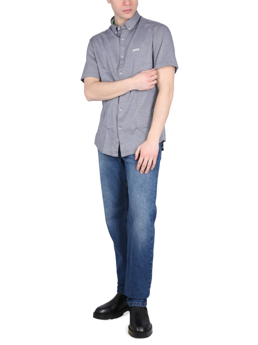 Hugo Boss Shirt With Logo In Gray