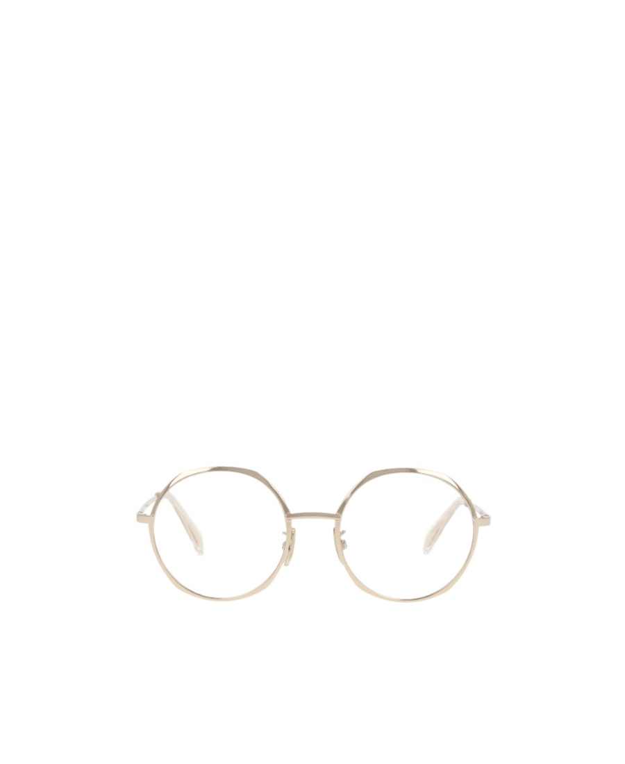 Celine Metallic Round-frame Glasses In Nude