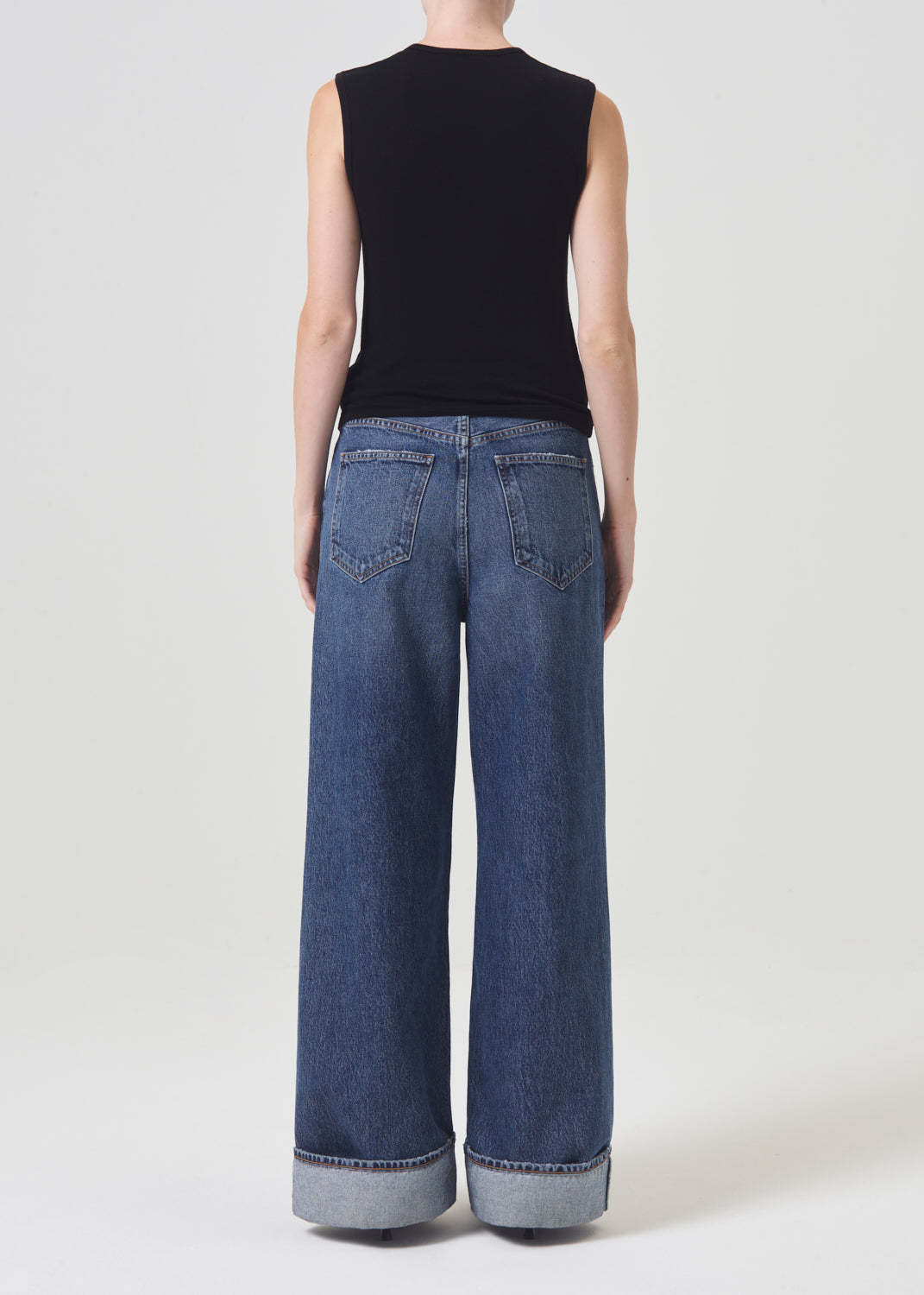 Agolde Dame Rigid High-rise Wide-leg Jeans In Blue