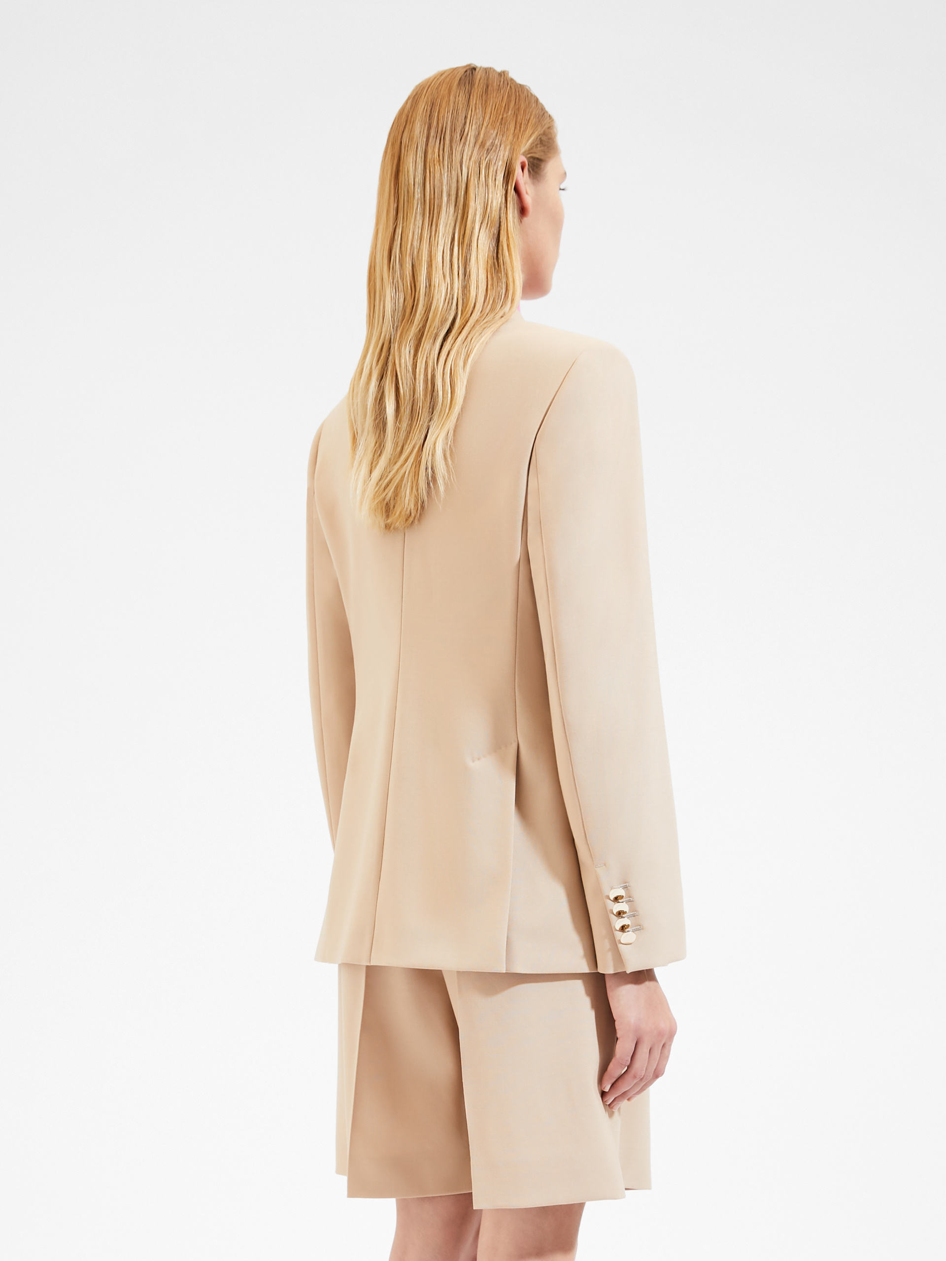 Max Mara Double-breasted Suit Jacket In Nude