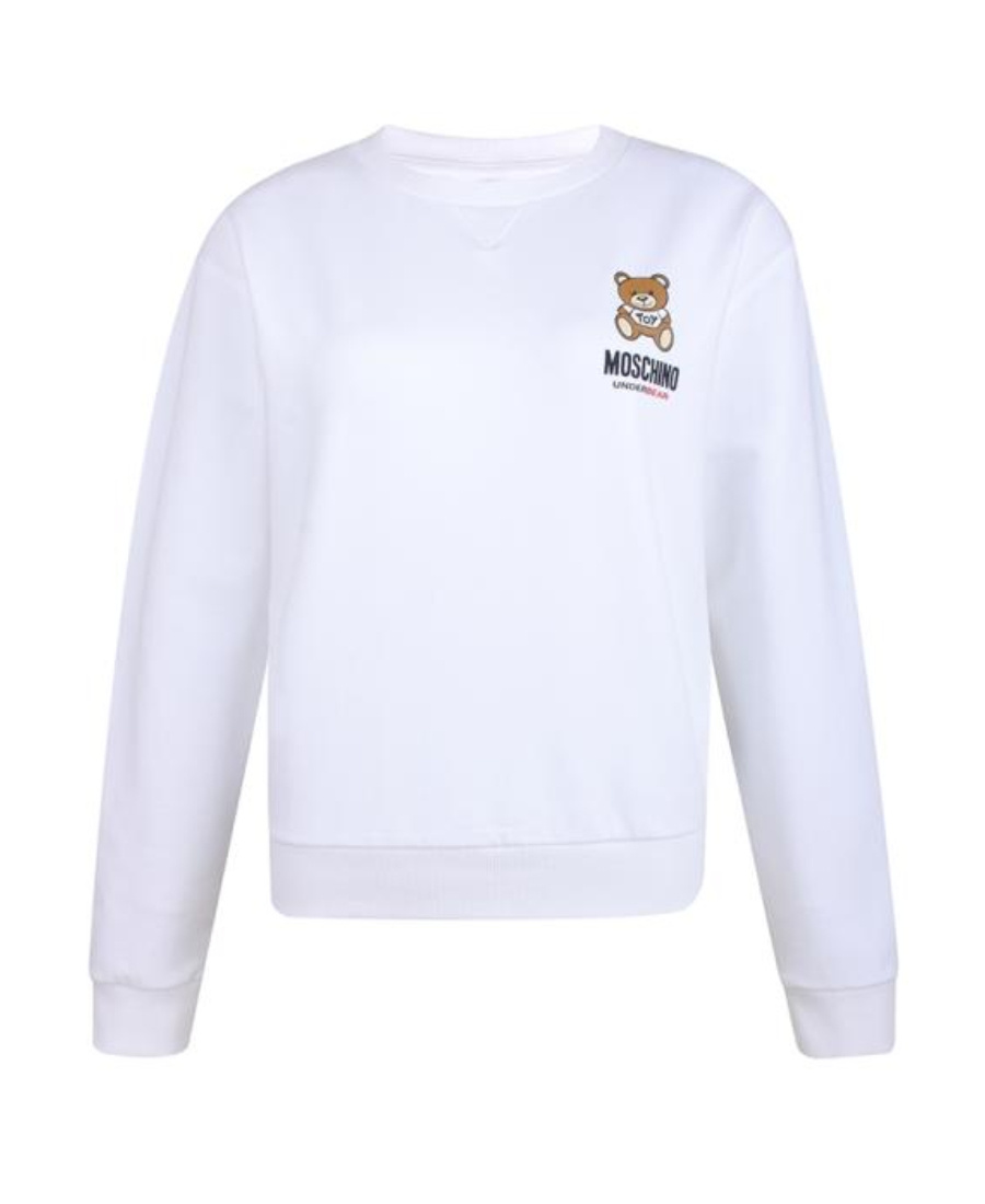 Moschino Logo-print Cotton Sweatshirt In White
