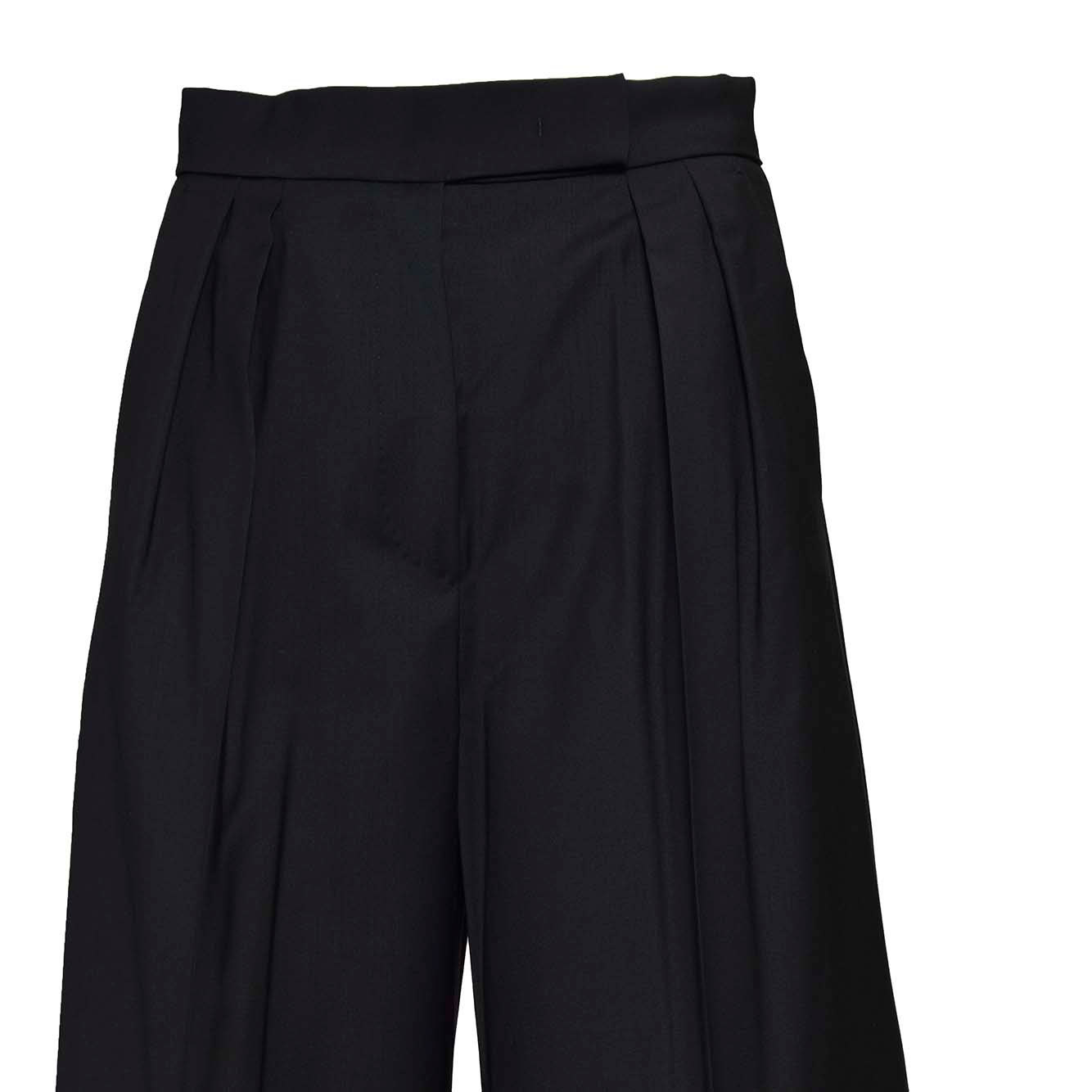 Shop Max Mara Mid-rise Wide Leg Trousers In Black