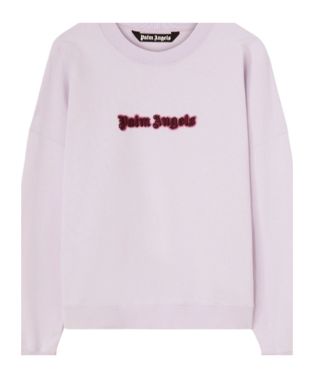 Palm Angels Logo-print Cotton Sweatshirt In Purple