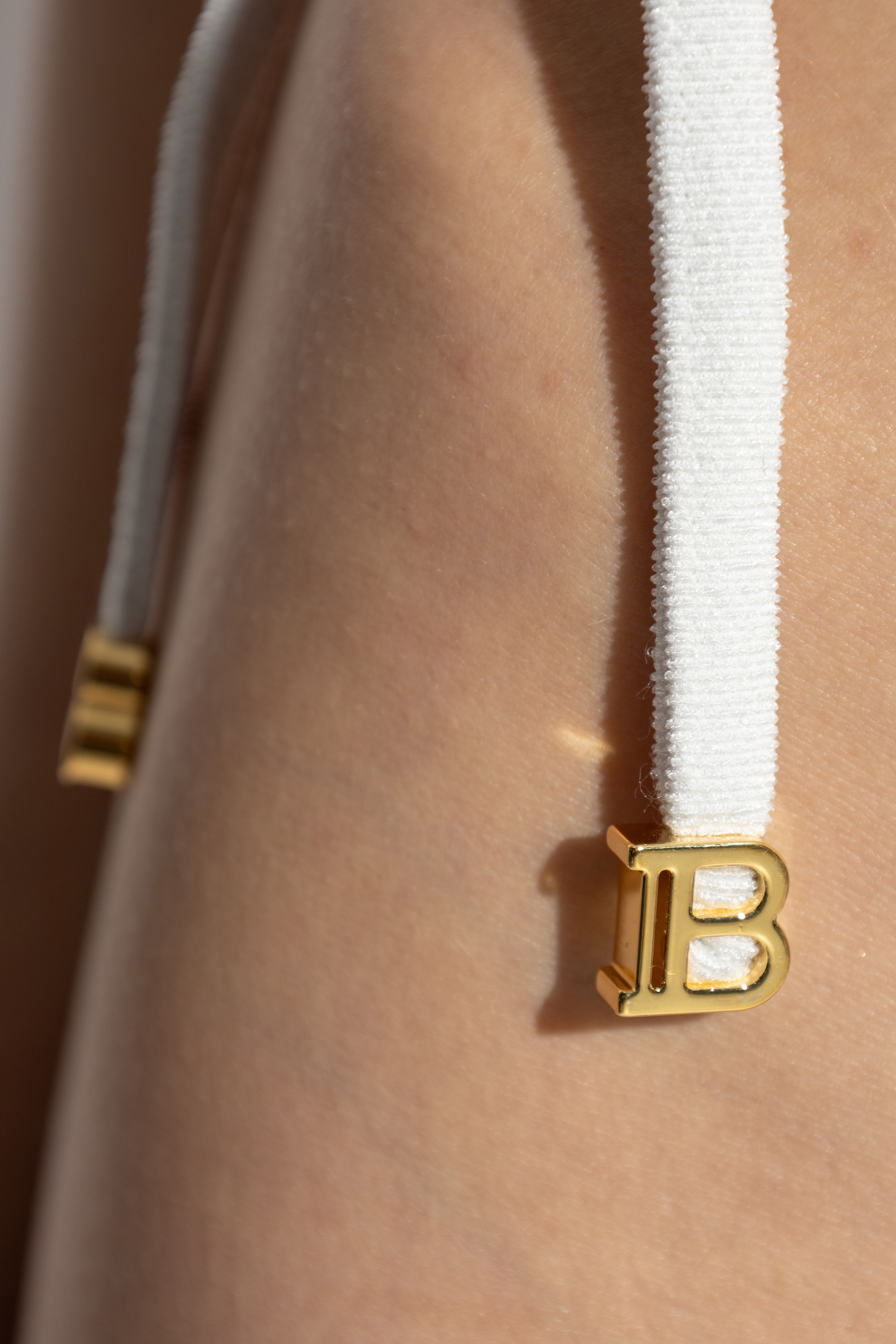 Balmain Logo Bead-detailing Bikini In White