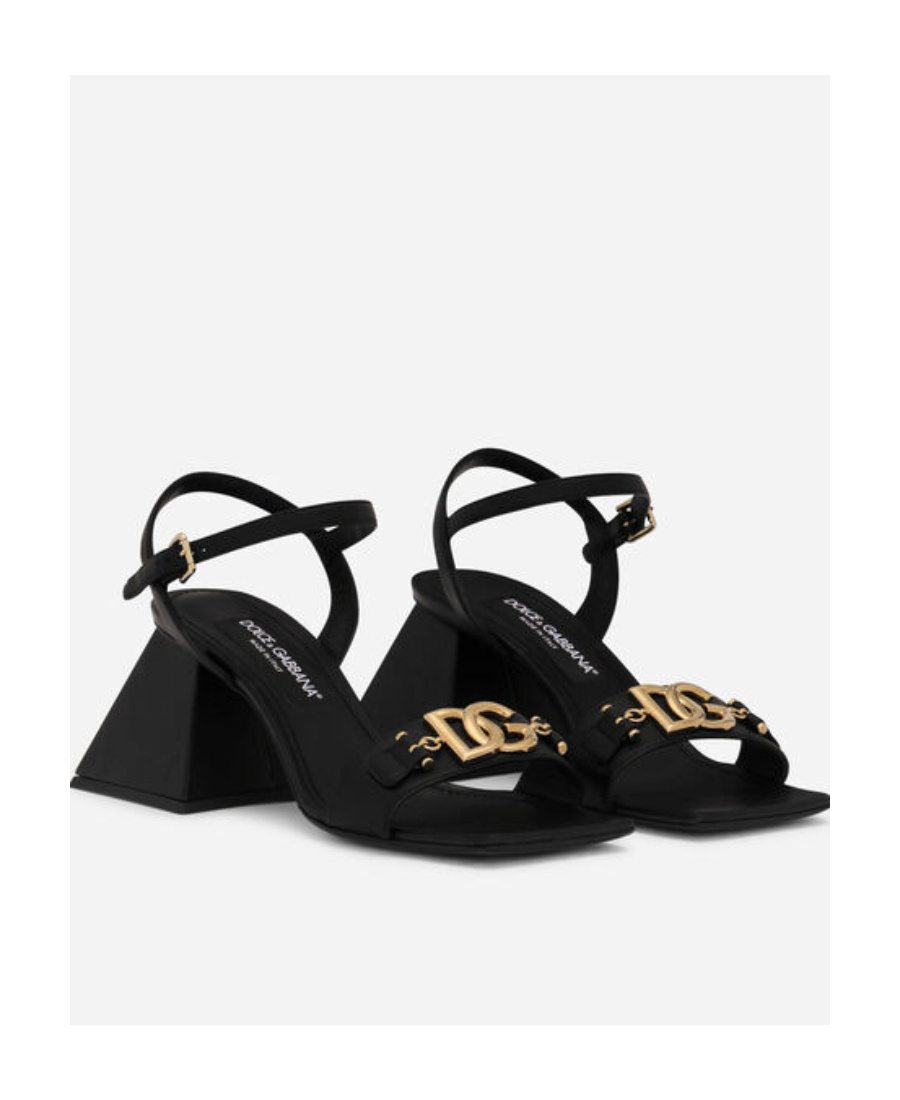 Dolce & Gabbana Logo-detail Open-toe Sandals In Black