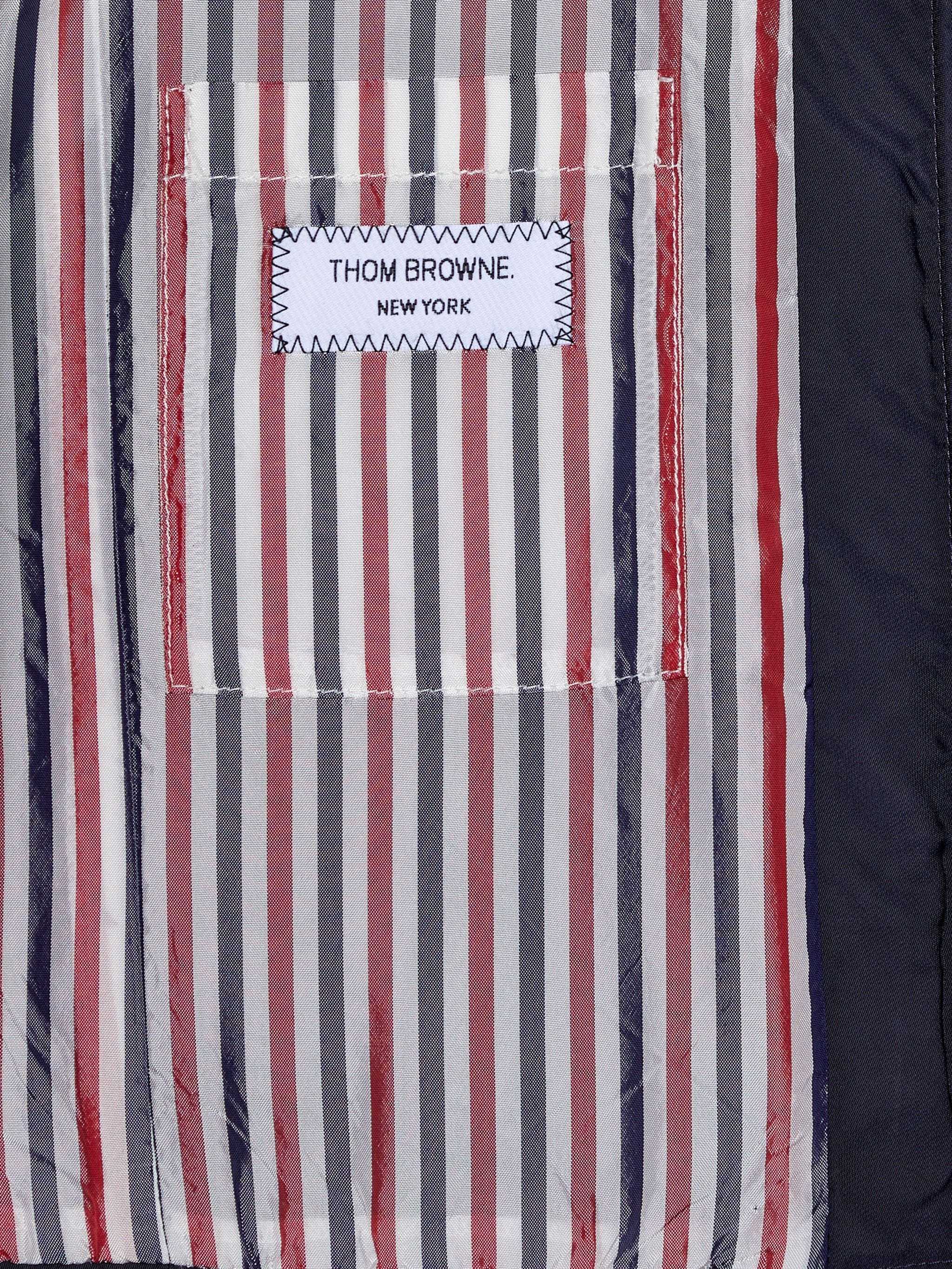 Thom Browne Zip-up Hooded Jacket In Blue