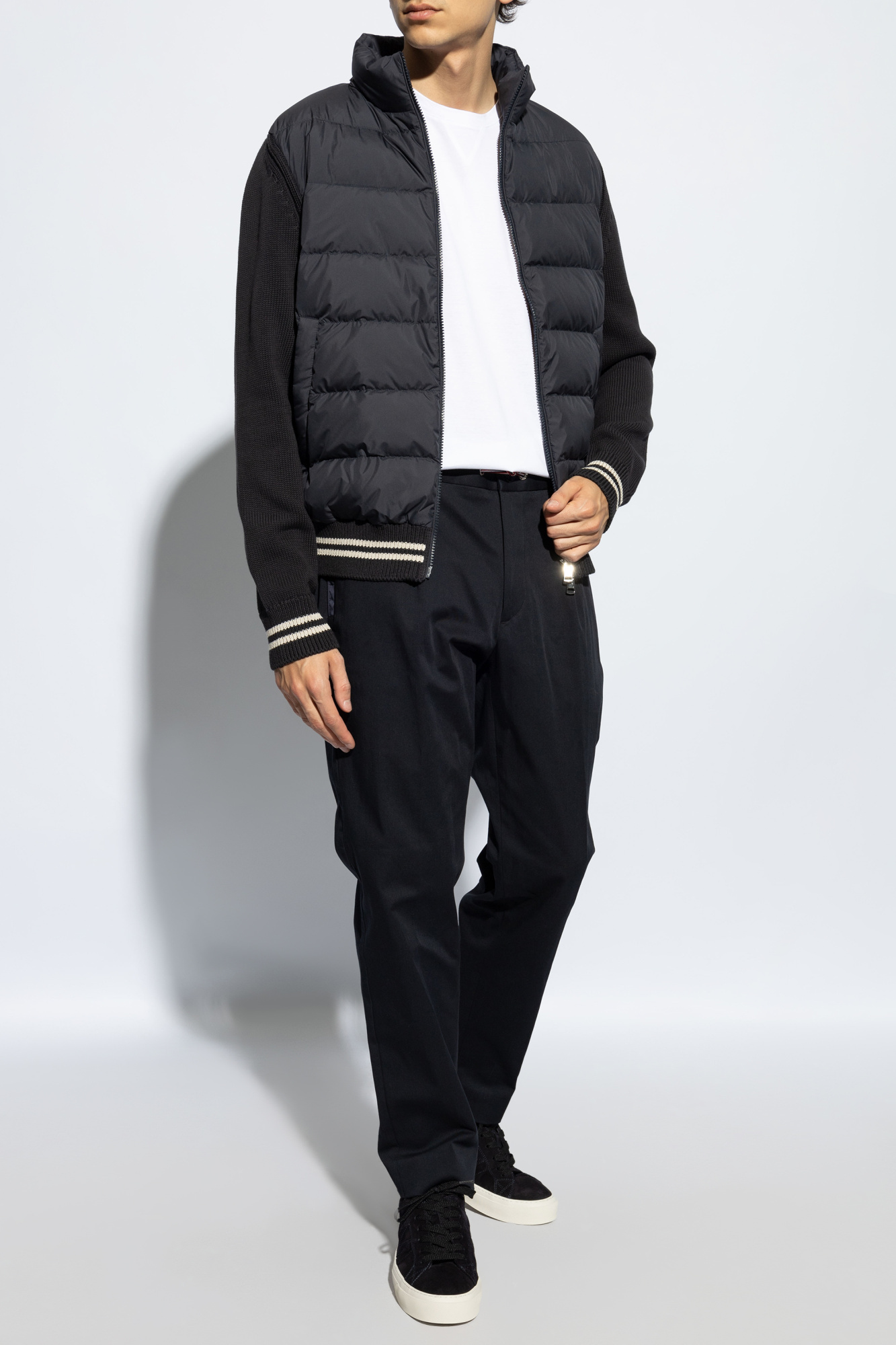 Moncler T-shirt With Double Logo Patches In White