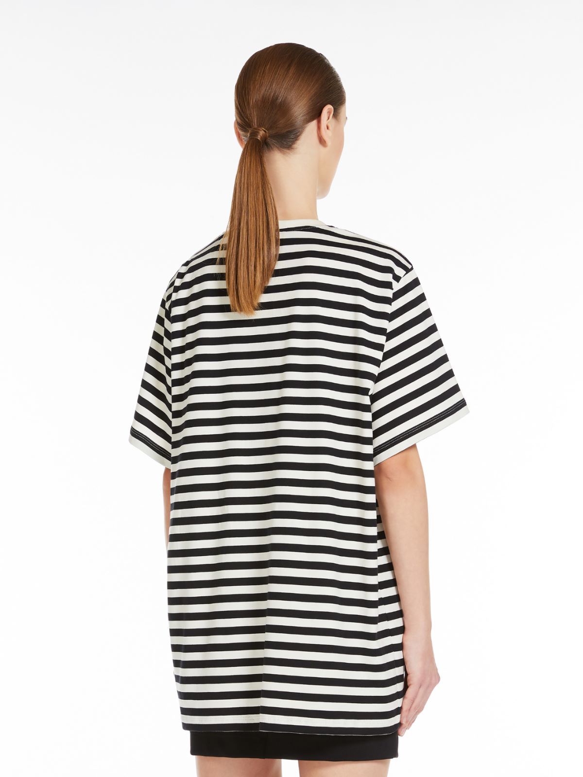 Max Mara Cotton Embellished T-shirt In Black