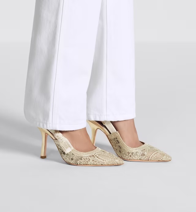 Dior Logo High-heeled Sandals In Nude