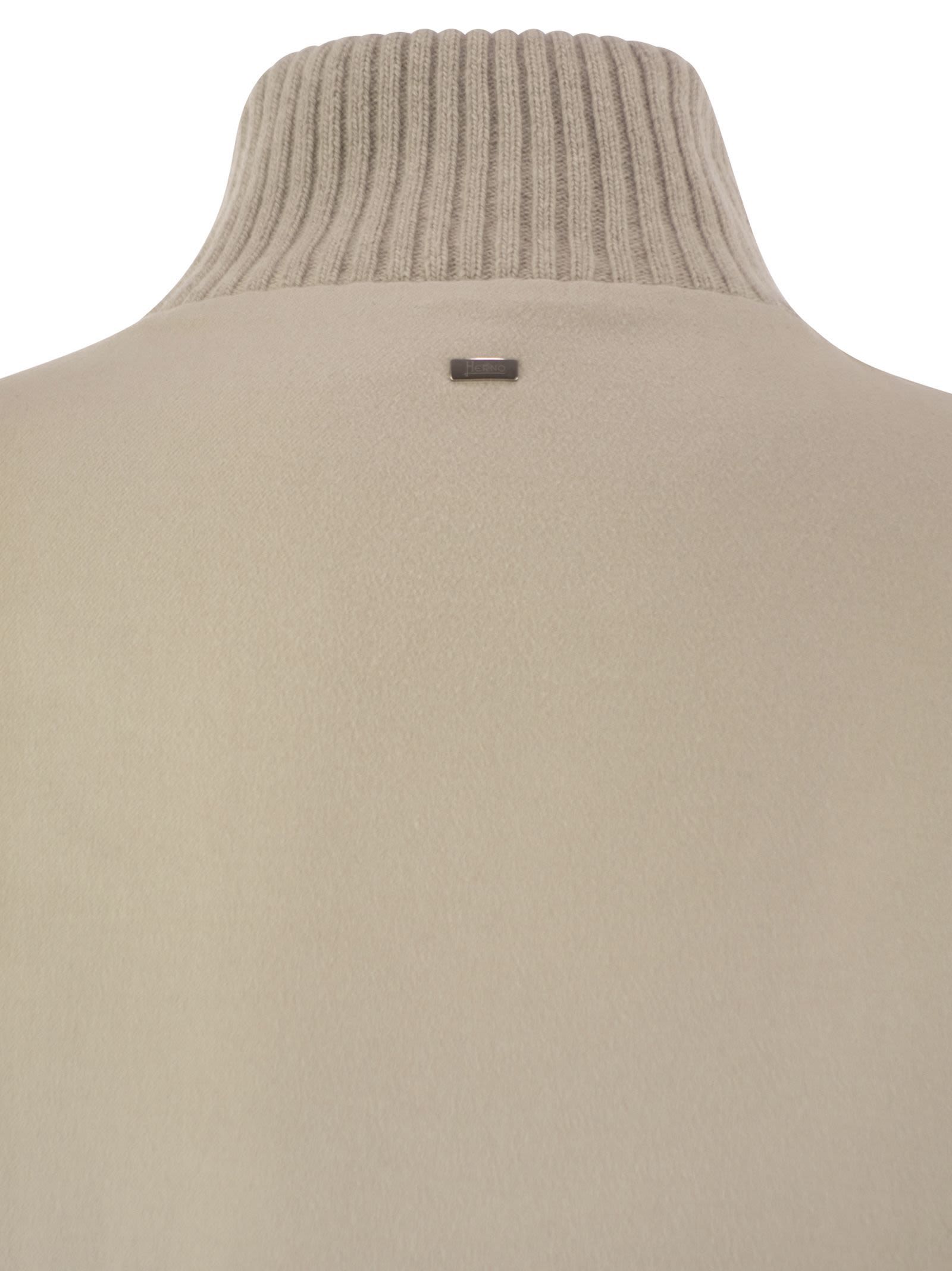 Herno Silk And Cashmere Jacket With Belt In White