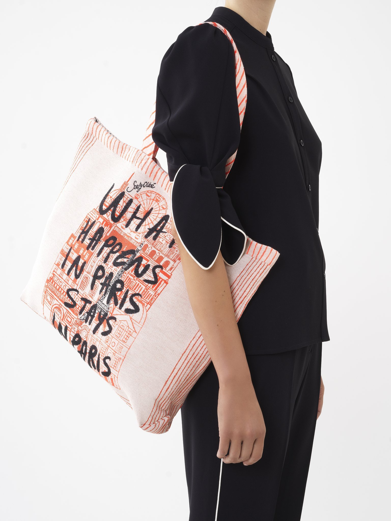 See By Chloé Letter Printed Shoulder Bag In Nude