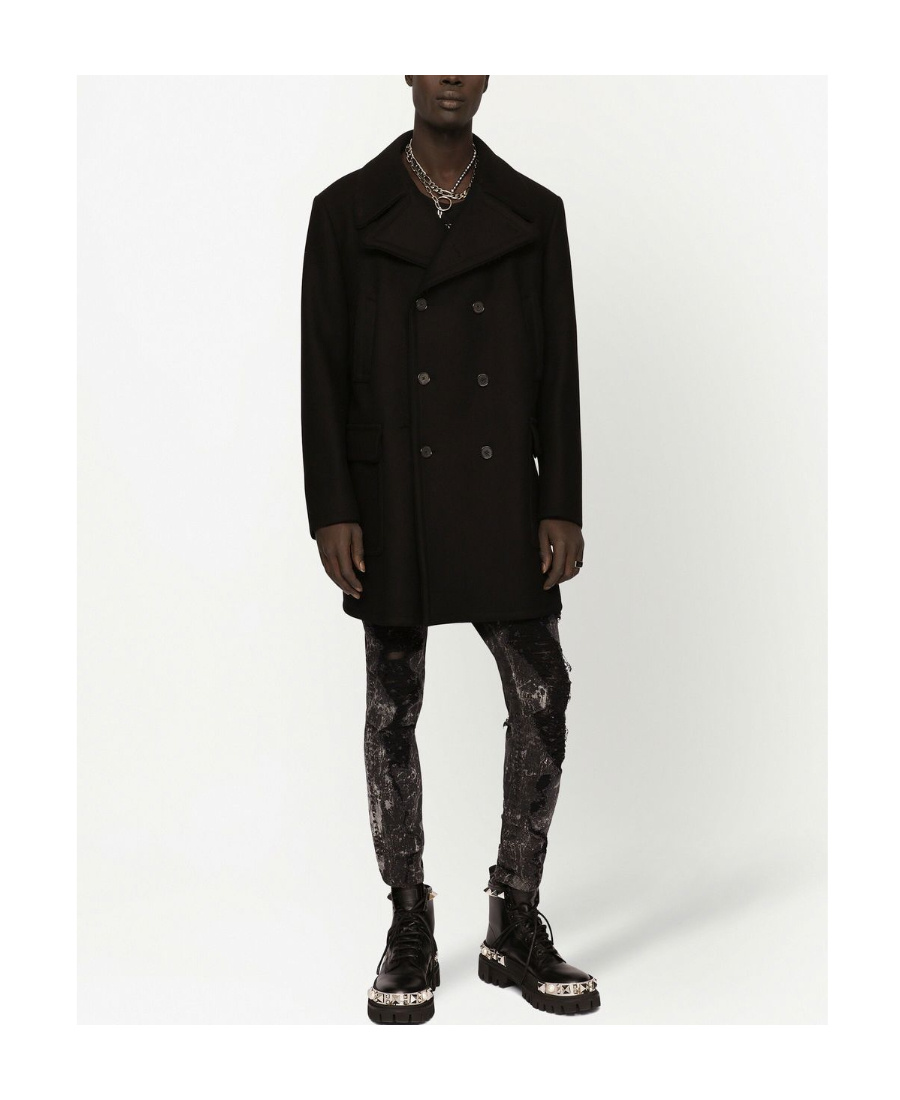 Dolce & Gabbana Caban Coat In Black