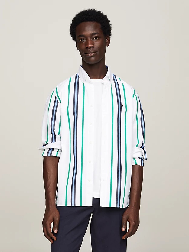 Tommy Hilfiger Vertical Striped Shirt In White