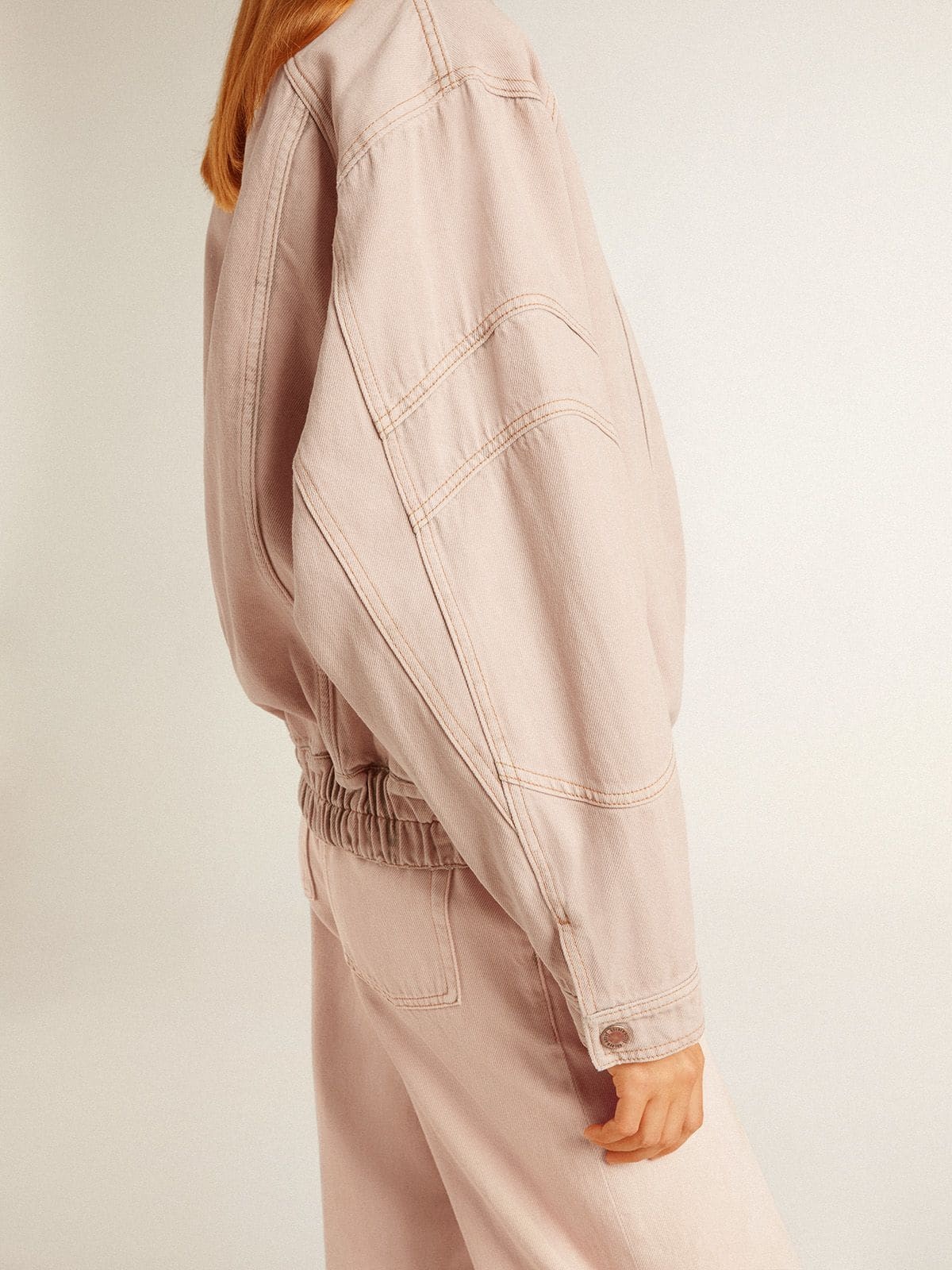 Golden Goose 'nancy' Cotton Bomber Jacket In Nude