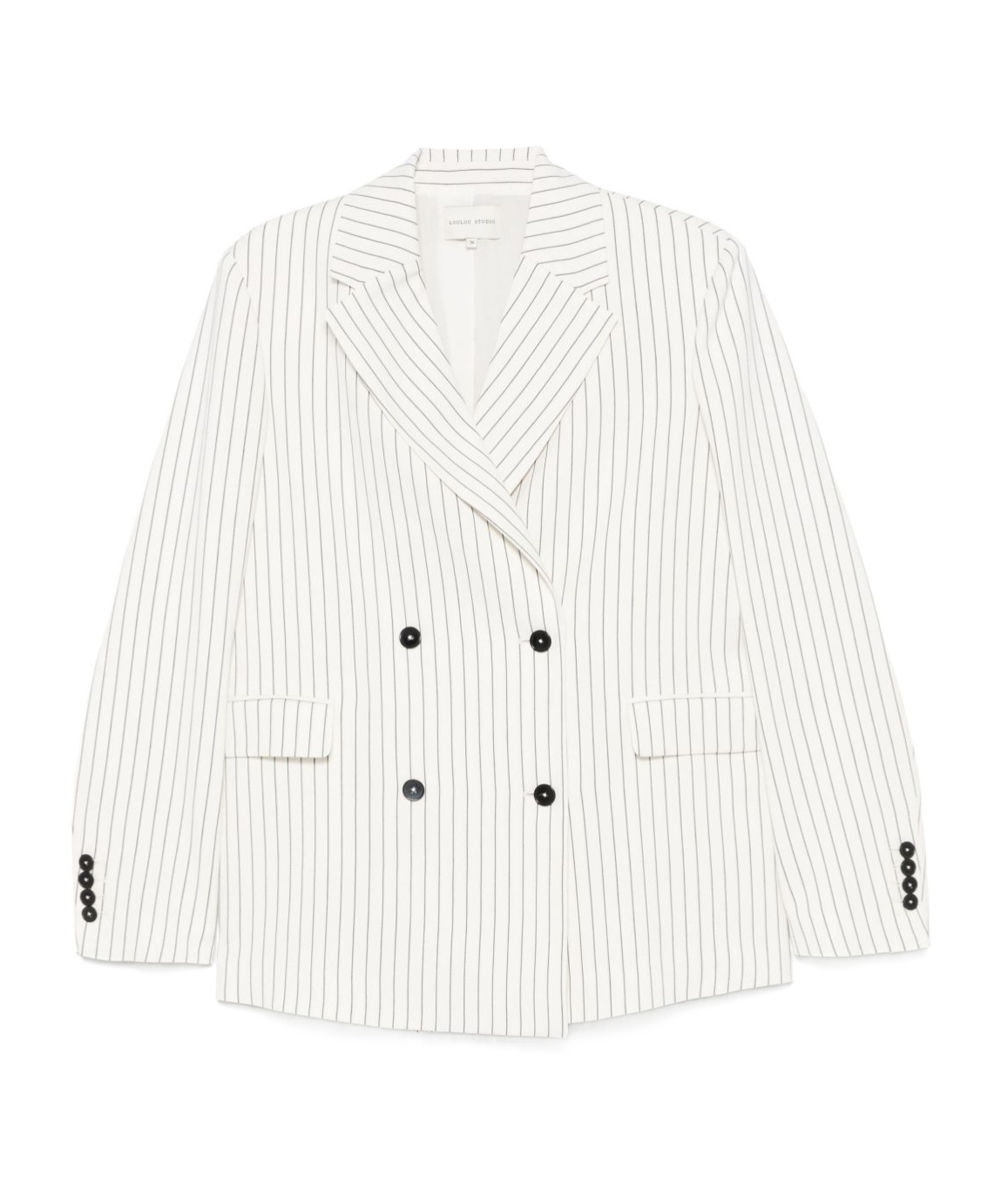 Loulou Studio Striped Suit Coat In White
