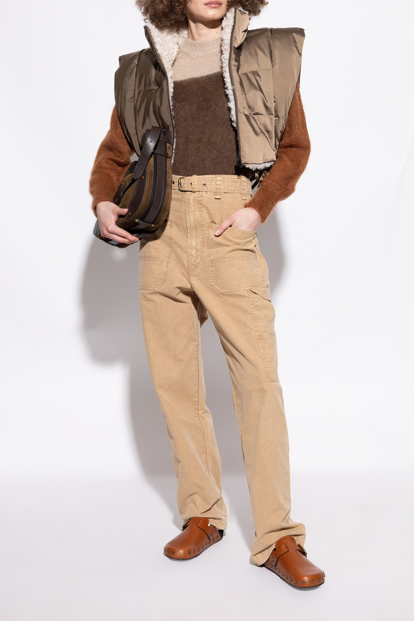 Isabel Marant Buckle-fastening Studded Clogs In Brown