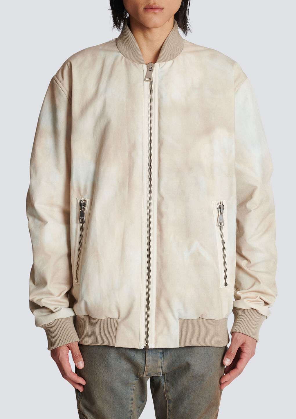 Balmain Rear Logo-print Detail Jacket In Nude
