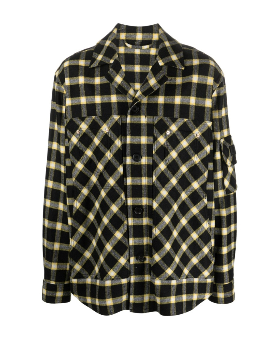 Versace Men's Wool Blend Overshirt In Black