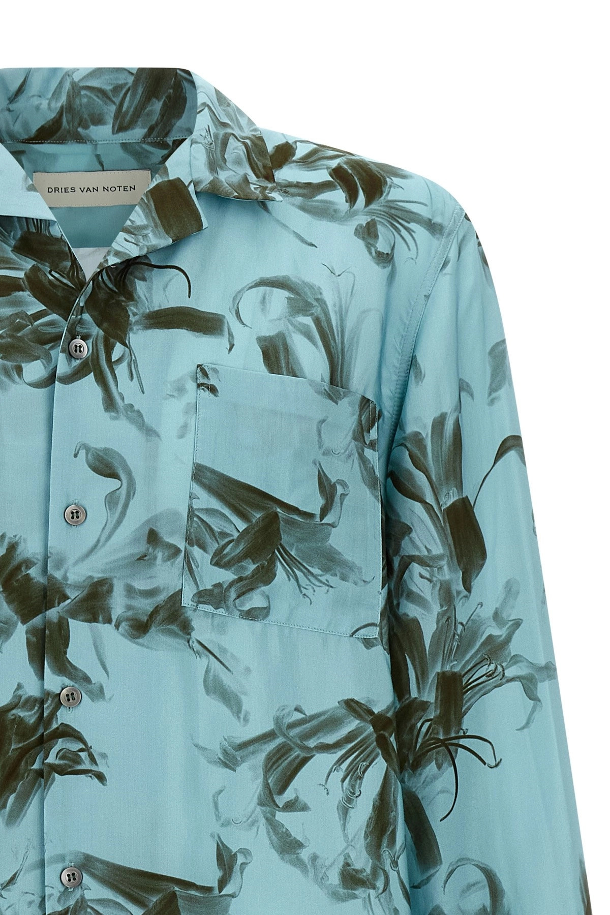 Dries Van Noten Floral Pattern Long Sleeves Shirt With Chest Pocket In Multi