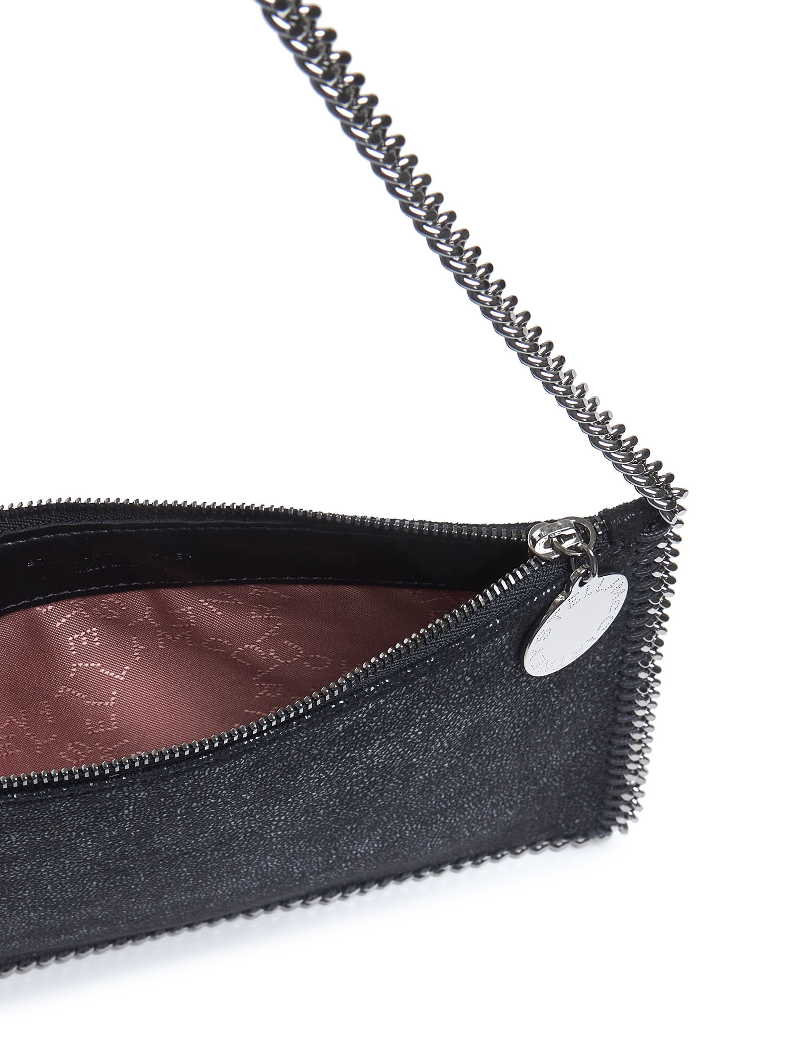 Stella Mccartney Womens Black Falabella Pochette Faux-leather Shoulder Bag In Black