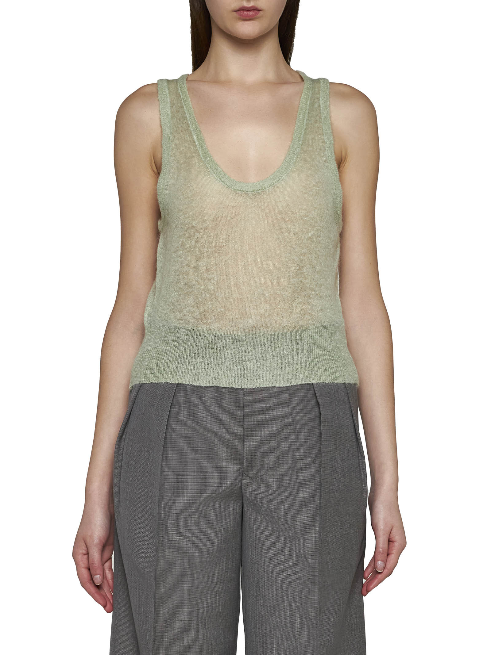 Auralee Mohair-blend Tank Top In Nude